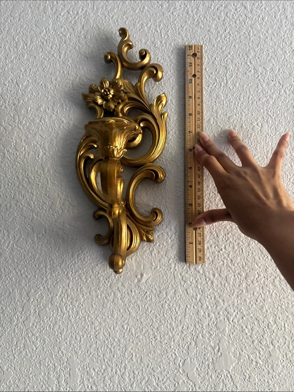 Decorative Gold Floral Wall Sconce - Classic Home Accent